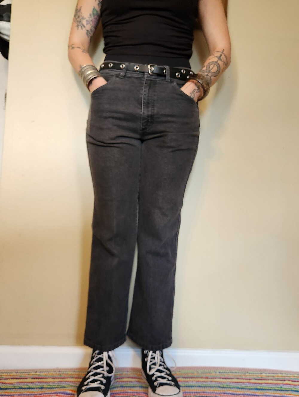 Vintage 1980s Sport-Abouts High-Rise Black Denim Jeans